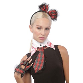 Pack de Diadema, Cuello, Corbata y Guante de Colejiala Zombie