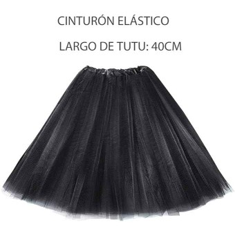 Pack de Diadema, Tutu, y Rosa Halloween ( Tutu 40 cm Talla Única de Adulto)