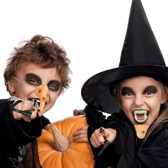 Pack de Accesorios de Bruja – Sombrero, Nariz, Barbilla, Uñas y Dientes Mujer