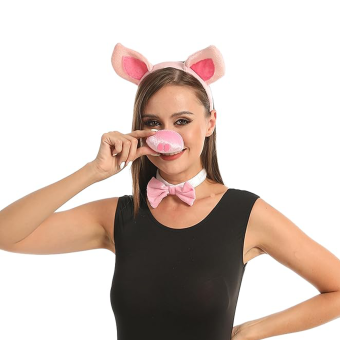 Set de Accesorios de Cerdito – Diadema, Nariz y Cola