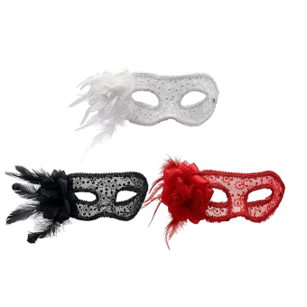 Máscara Sexy de Encaje con Flor - Accesorio Carnaval para Mujer
