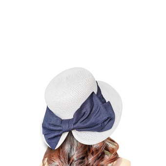 Pamela de Paja con Lazo para Mujer – Sombrero de Ala Ancha con Protección Solar UPF 50+