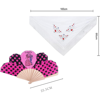 Pack de accesorios Fucsia, estilo flamenco lo puedes combinar con tus preciosos atuendos para mujeres.