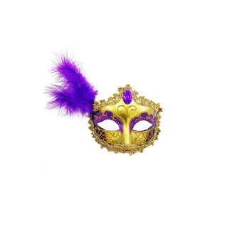 Máscara Veneciana con Plumas - Accesorio para Disfraces y Decoración