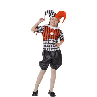 Disfraz Infantil Arlequina Clásica – Rojo y Negro con Volantes
