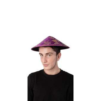 Sombrero Chino Mandarín de Fieltro o Satén para Disfraz de Oriental
