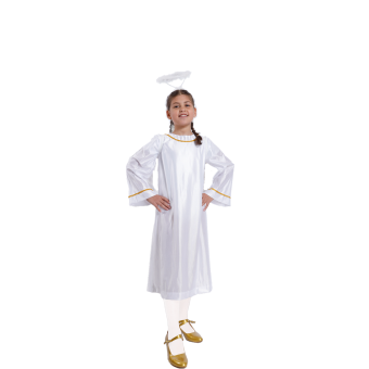 Disfraz de Ángel Blanco con Aureola – Niña