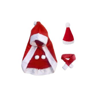 Accesorios Navideños para Mascotas: Gorro, Bufanda y Capa con Capucha