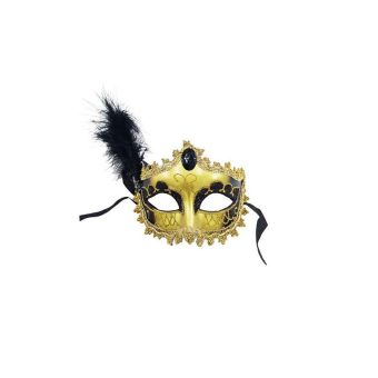 Máscara Veneciana con Plumas - Accesorio para Disfraces y Decoración