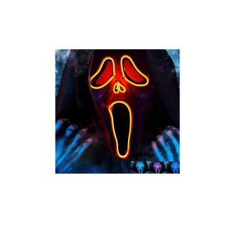 Máscara Scream Ghostface LED Neón con 3 Modos de Luz – Talla Única Adulto y Niño