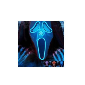 Máscara Scream Ghostface LED Neón con 3 Modos de Luz – Talla Única Adulto y Niño