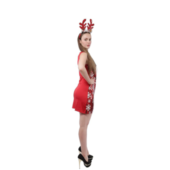 Vestido de Navidad con Lentejuelas y Tela Elástica para Mujer-Diseño Copos de Nieve