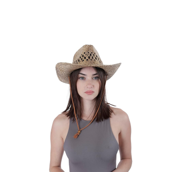 Sombrero Western Unisex de Paja Natural – Estilo Vaquero para Disfraces y Fiestas
