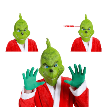 Máscara Grinch Adulto - Careta de Látex Verde para Navidad