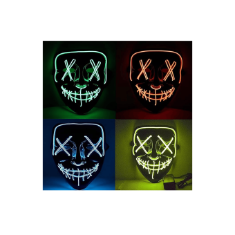 Máscara Scream Ghostface LED Neón con 3 Modos de Luz – Talla Única Adulto y Niño