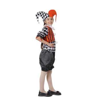 Disfraz Infantil Arlequina Clásica – Rojo y Negro con Volantes