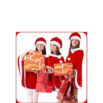 Mamá Noel Mujer-Poncho, Gorro y Medias Navideñas