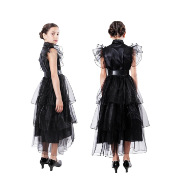 Vestido de Gala Miércoles Infantil – Inspirado en la Familia Addams