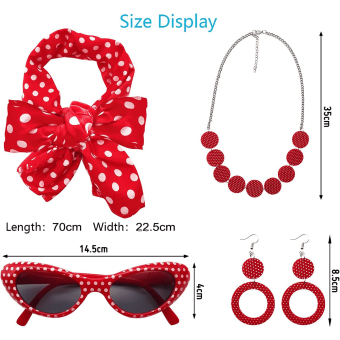 Disfraz Lady 50s - Set de Accesorios Retro para Mujer