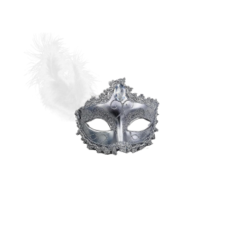 Máscara Veneciana con Plumas - Accesorio para Disfraces y Decoración