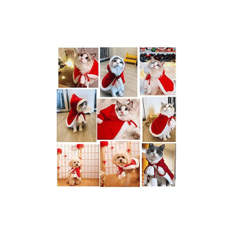 Accesorios Navideños para Mascotas: Gorro, Bufanda y Capa con Capucha