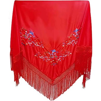 Mantón con Bordados de Sevillanas para Fiestas de Baile, Flamenco y Ferias
