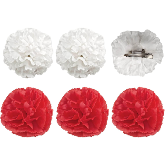 Elegante accesorio Flores Flamenca. Son impresionante, hemos preparado para usted un pack de 6 con colores vibrantes (3 rojas + 3 blancas)