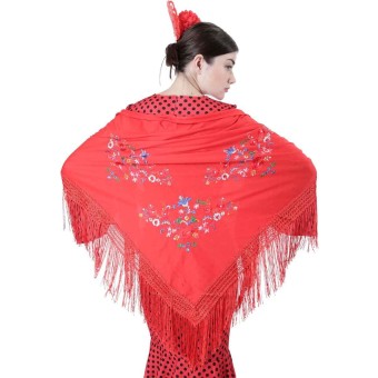 Mantón con Bordados de Sevillanas para Fiestas de Baile, Flamenco y Ferias