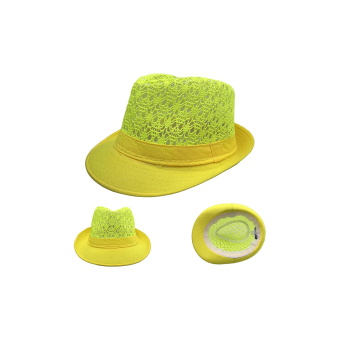 Sombrero Borsalino de Encaje con Cinta – Talla Única Adulto