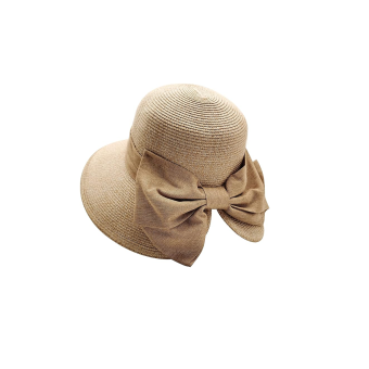 Pamela de Paja con Lazo para Mujer – Sombrero de Ala Ancha con Protección Solar UPF 50+