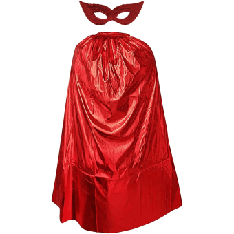Capa Brillante con Antifaz para Niños y Niñas – Disfraz de Superhéroes 90 cm