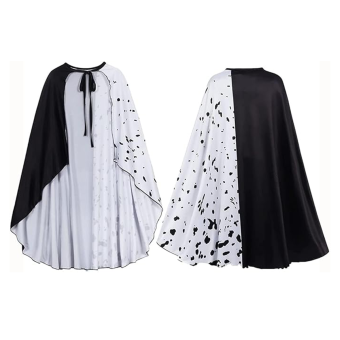 Capa Cruella de Vil para Mujer – Estilo Dálmata de 110 cm para Disfraz de Villana