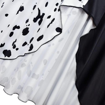 Capa Cruella de Vil para Mujer – Estilo Dálmata de 110 cm para Disfraz de Villana