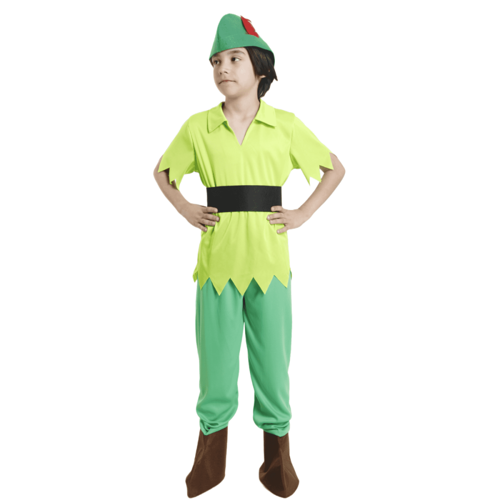 Disfraz Peter Pan para Niño o Niña, Traje Completo de Duende Verde