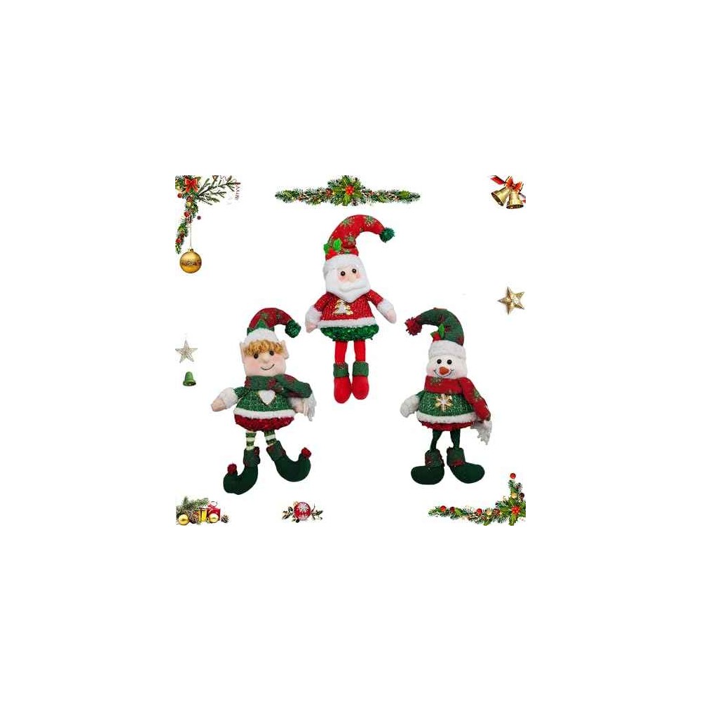 Muñeco Papa Noel  + Elfo + Muñeco de Nieve  3 PCS