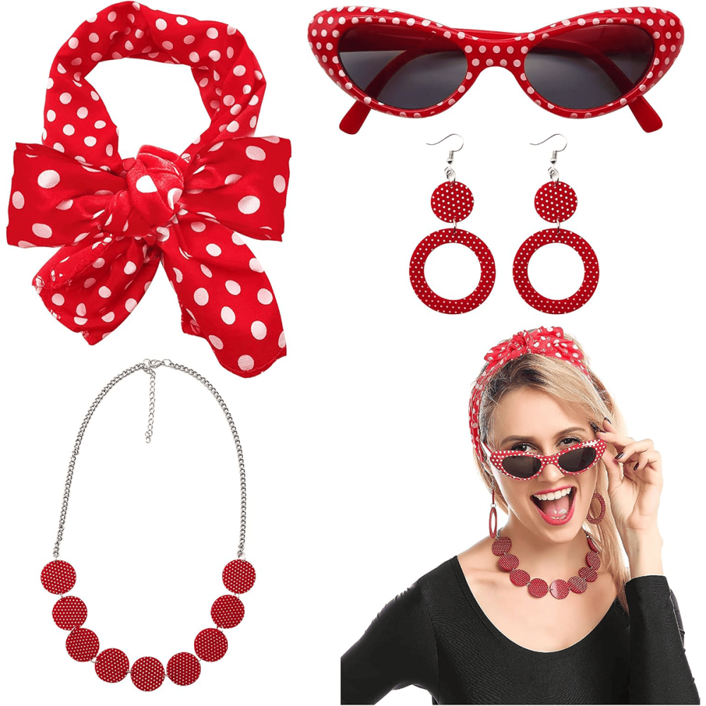 Disfraz Lady 50s - Set de Accesorios Retro para Mujer