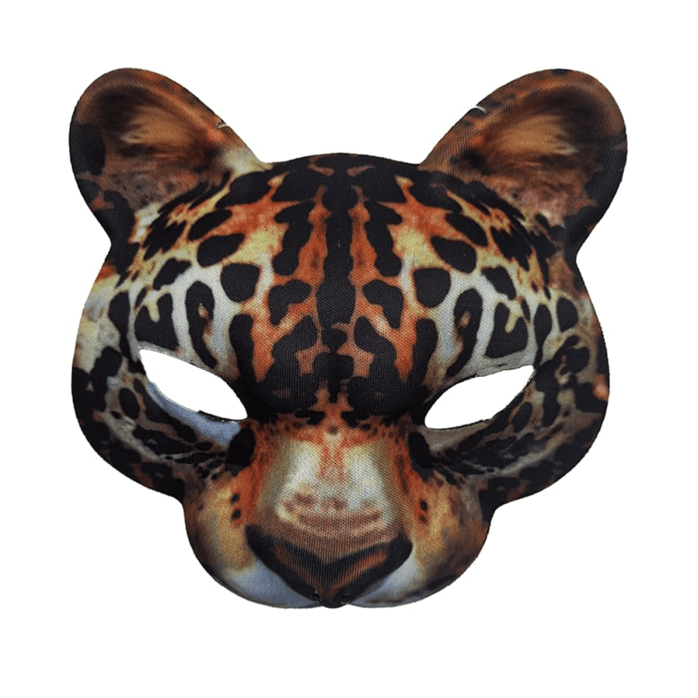 Máscara Realista de Leopardo y Tigre – Media Cara Ajustable para Adultos y Niños