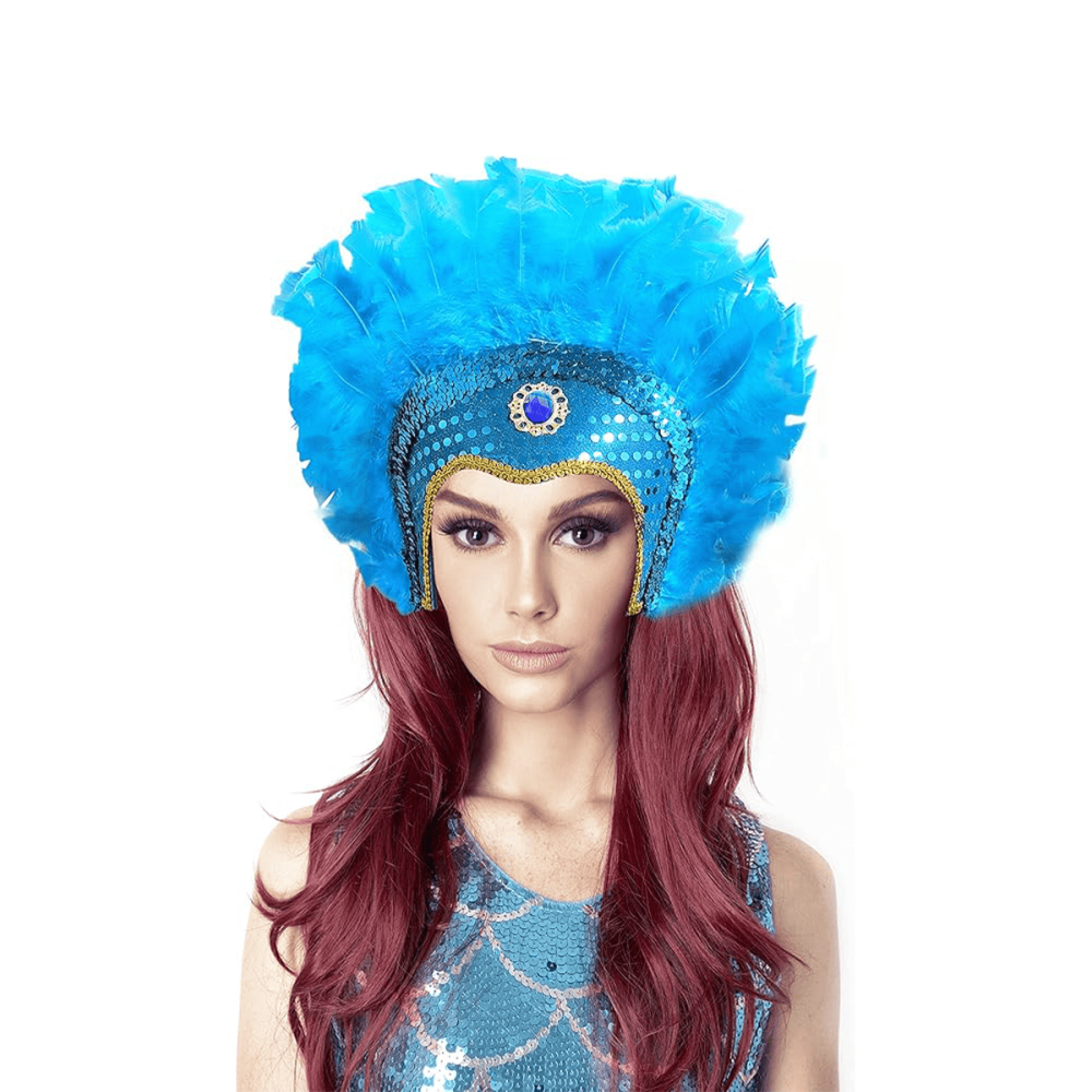Tocado de Plumas Elegante Mujer- Accesorio de Fiesta para Carnaval y Halloween