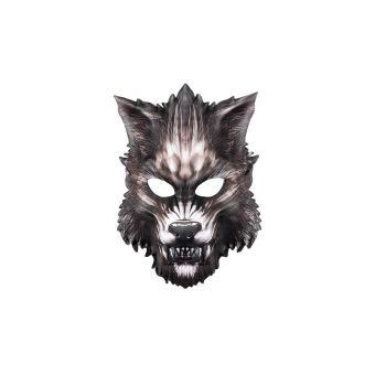 Máscara de media cara de lobo para adulto – Disfraz realista y aterrador para Halloween y cosplay