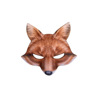 Media máscara de zorro con estampado realista para adultos y niños – Accesorio para disfraces y fiestas temáticas