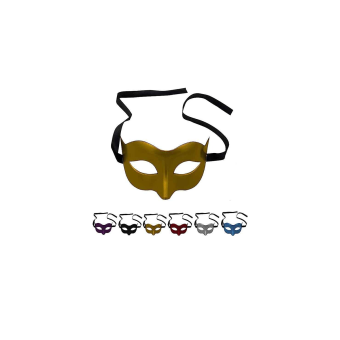 Máscara veneciana clásica de plástico unicolor con cinta ajustable, disponible en varios colores.

