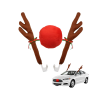 Reno Navideño para Coche con Nariz Roja y Cuernos