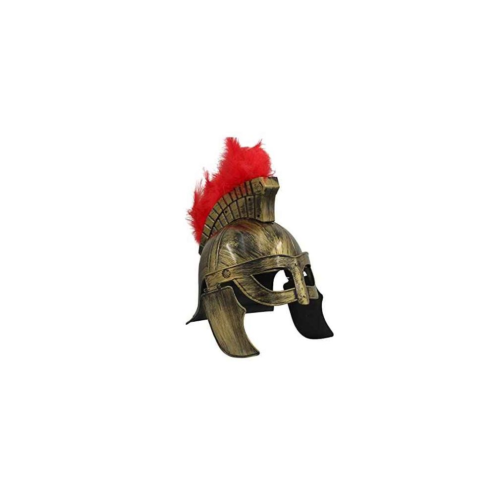 Casco Medieval de Espartano Griego con Ciruela Roja