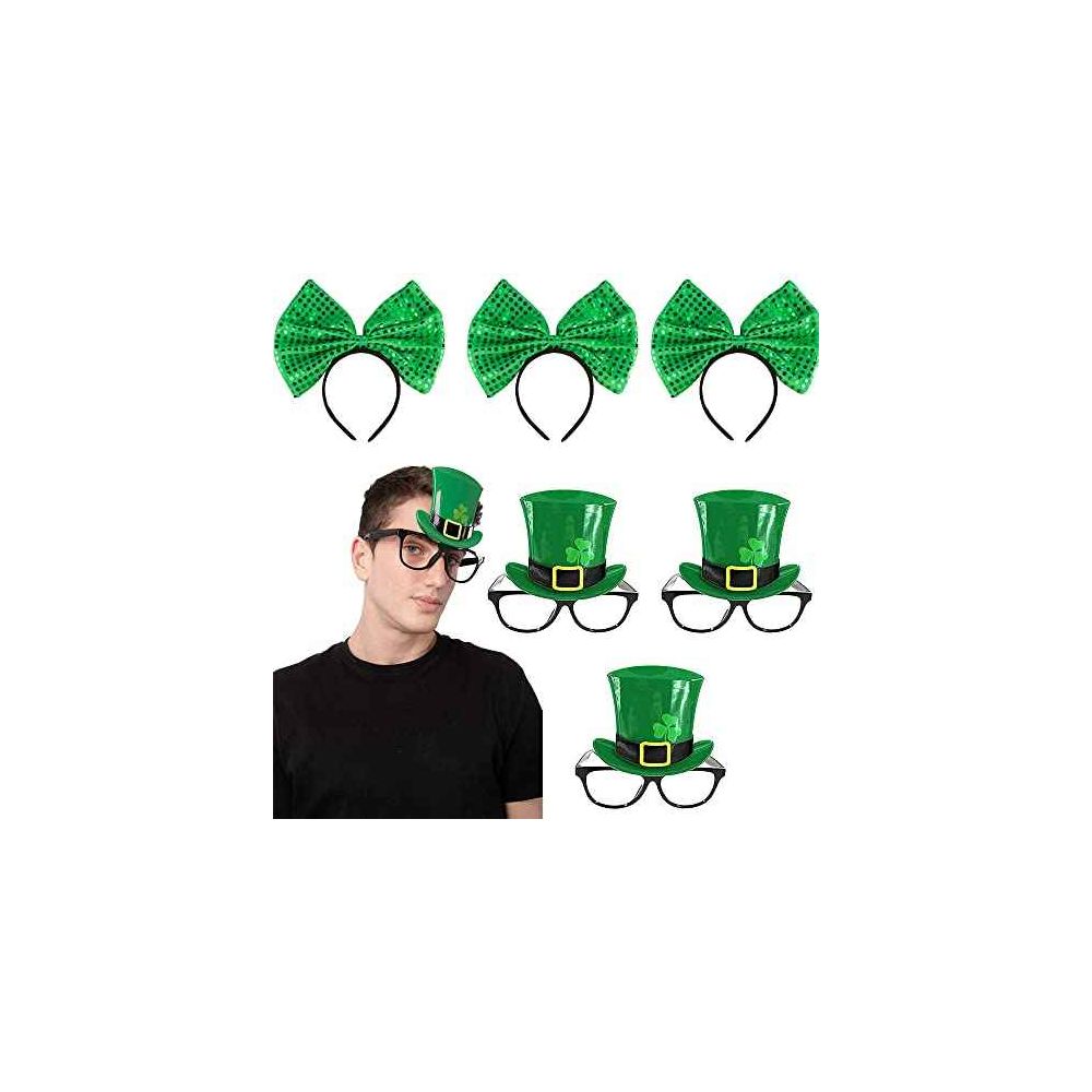 Pack de 3 Diademas y 3 Gafas San Patricio