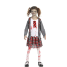 disfraz colegiala zombi niña, disfraz Halloween niña con falda de cuadros y sangre, disfraz escolar zombie infantil