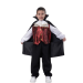 disfraz vampiro con camisa blanca, chaleco negro y capa con cuello alto, disfraz Halloween infantil elegante