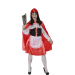 disfraz caperucita roja zombie mujer, vestido ensangrentado con capa y mandil, disfraz cuento terror mujer, disfraz Halloween caperucita