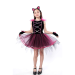 disfraz gatita niña, disfraz gata infantil, disfraz Halloween niña gata, vestido con orejas y cola de gatita