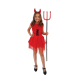 disfraz diablilla niña corto, vestido Halloween rojo con tul niña, disfraz demonio infantil con cuernos, disfraz divertido niña diablo