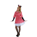 Disfraz de ratona roja para mujer con vestido de lunares y orejas estilo Minnie Mouse